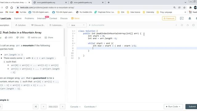 852. Peak Index in a Mountain Array || Leetcode solutions in Java смотреть онлайн
