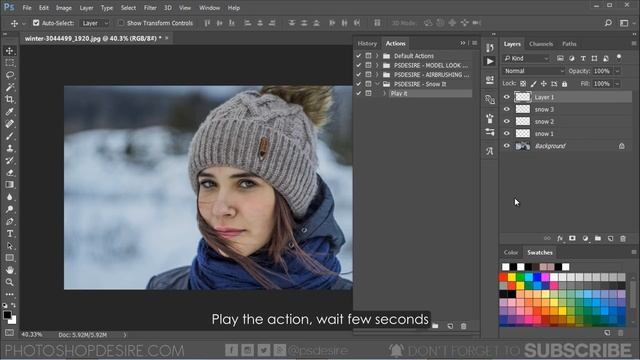 Snow Photoshop Action with Brush - How to Create and Add Snow to Photos with Shallow Depth Of Field смотреть онлайн