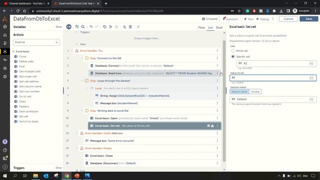 Fetching Data from DB and Inserting into an Excel sheet in A360 смотреть онлайн