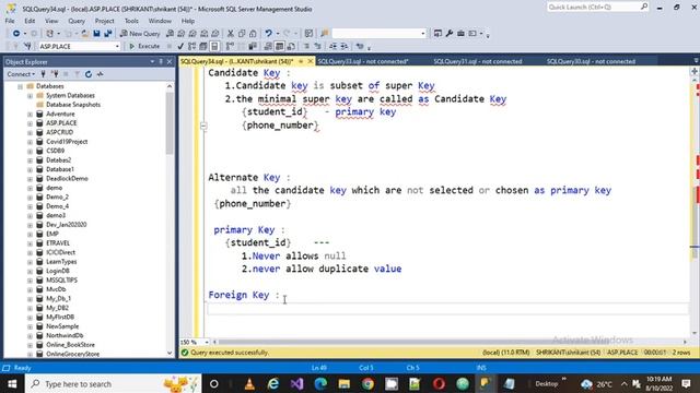 Foreign Key in DBMS|| SQL Server|| Foreign Key|| #foreignkey #sqlserver #dbmstutorial смотреть онлайн