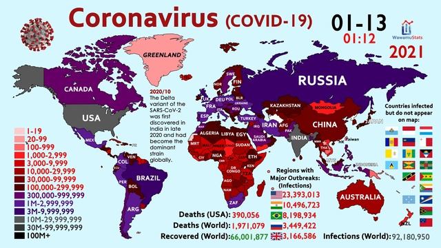 The Spread Of Coronavirus In 2 Years (First Case To 260 Million Cases)