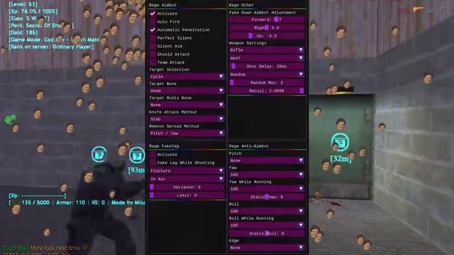 Cs 1.6 hack (Ev0l) (rage Legit) смотреть онлайн