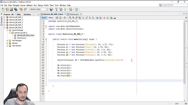 Ejercicios Java - Base de datos #5 - Insertando y mostrando personas con db4o смотреть онлайн