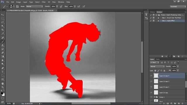 Modern sketch photoshop action tutorial смотреть онлайн
