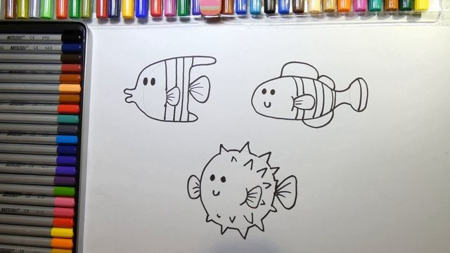 Как нарисовать рыбку How to draw a fish смотреть онлайн