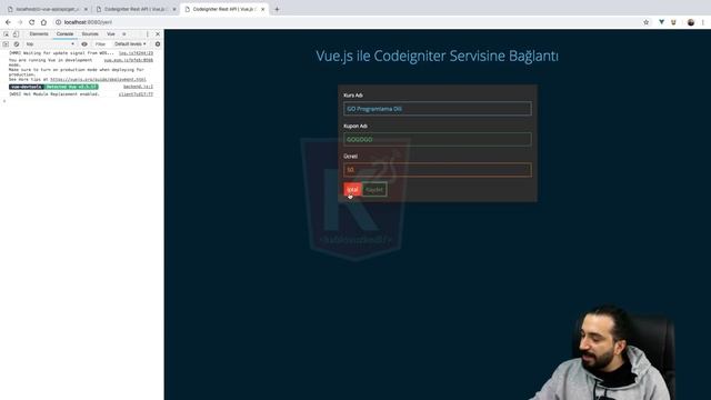 Vue.js ile Codeigniter Rest API Servisine Bağlanmak #8 - Vuex ile Database Kullanımı смотреть онлайн