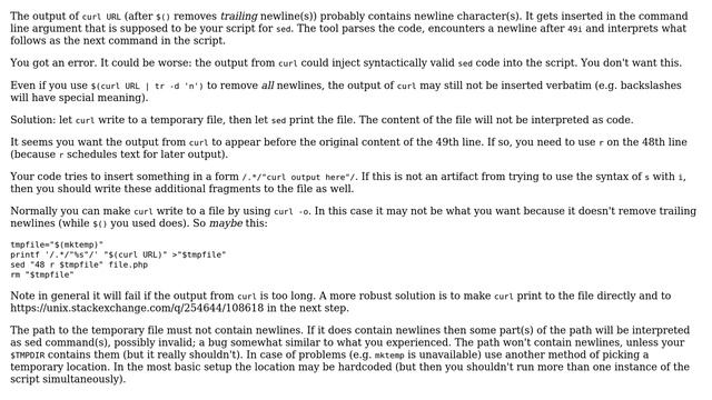 Insert output of curl command to a line number in a file (2 Solutions!!) смотреть онлайн