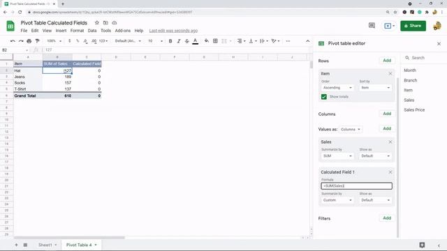 How to Use Calculated Fields in Pivot Tables in Google Sheets смотреть онлайн