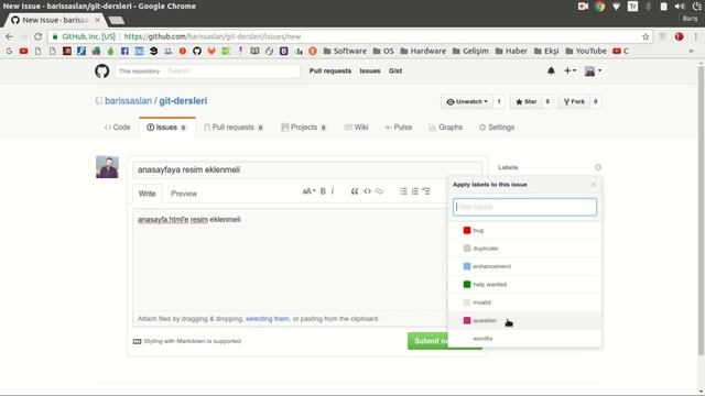 Git Dersleri - 21 - GitHub Issues (Problemler) смотреть онлайн