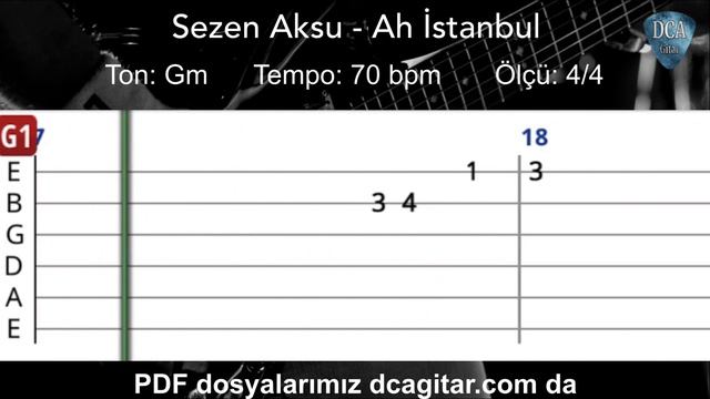 Sezen Aksu - Ah İstanbul - DCA Gitar Tab - Gitar Dersi