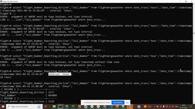 PostgreSQL - Part2, Datetime manipulations with basic queries on Flight dataset смотреть онлайн
