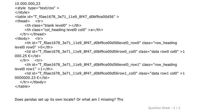 Pandas : Pandas: Locale format not working in style.format() смотреть онлайн