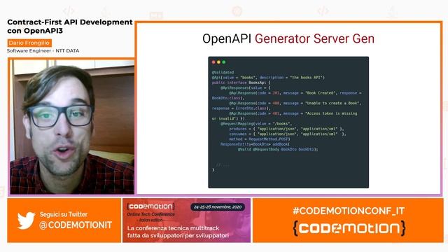 Contract First API Development con OpenAPI | Dario Frongillo @ Codemotion 2020 смотреть онлайн