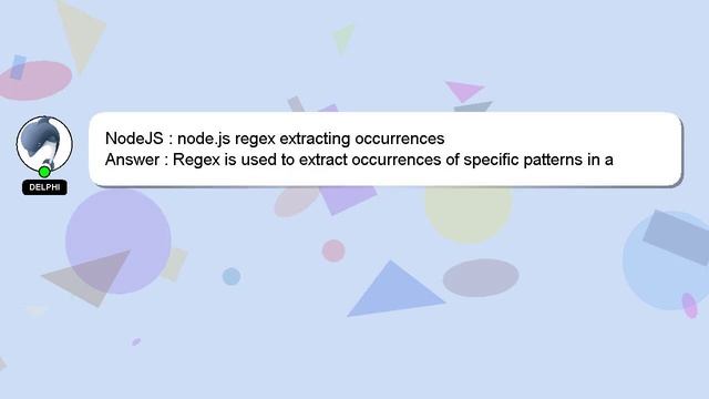 NodeJS : node.js regex extracting occurrences смотреть онлайн