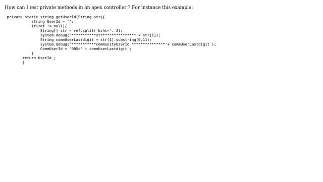 Salesforce: How to write test coverage for private method in controller? смотреть онлайн