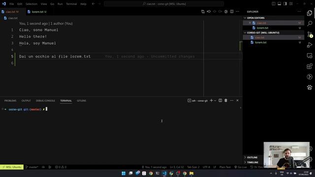 Salvare le modifiche con git commit | Lezione 7 смотреть онлайн