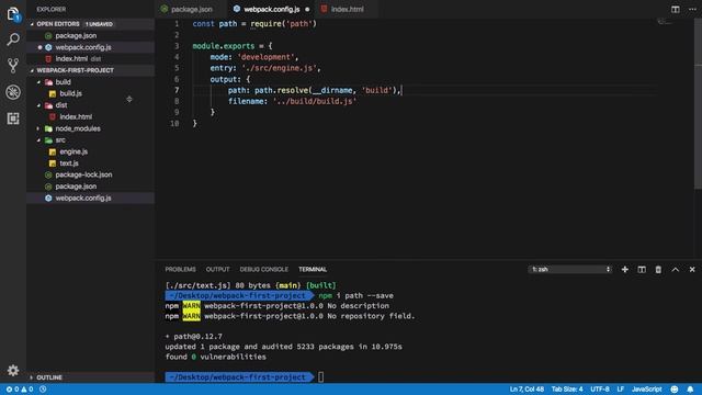 Webpack 4 Tutorial 9: output.path option смотреть онлайн