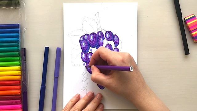 Виноград, рисунок для детей, 8+. Изостудия АртКот, @artcatkids смотреть онлайн