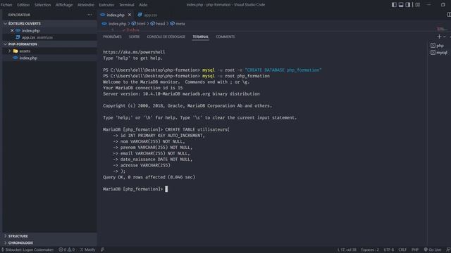 Espace membre en PHP : 5 Base de données смотреть онлайн