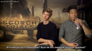 Томас Сангстер и Ки Хонг о съёмках во второй части "Бегущий в лабиринте: Испытание огнём" РУС.СУБ