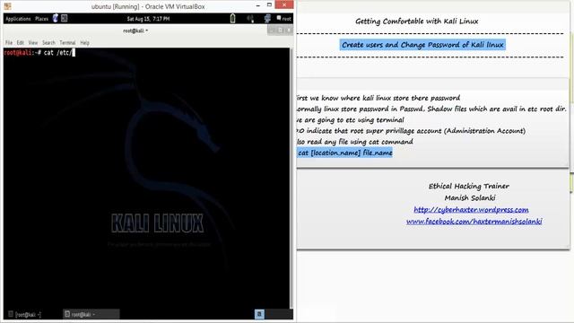 03 Create users and Change Password of Kali lInux смотреть онлайн