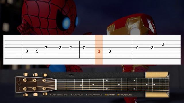 🎵 SPIDERMAN, SPIDERMAN 🎵 Song - EASY Guitar tutorial (TAB) смотреть онлайн