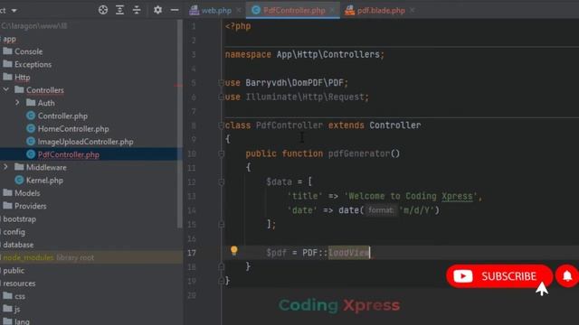 Laravel 8 Create PDF and Download PDF File | Laravel Tutorial | Coding Xpress смотреть онлайн