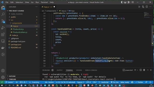 React. Adding elements to a list (Добавление элементов в список) смотреть онлайн