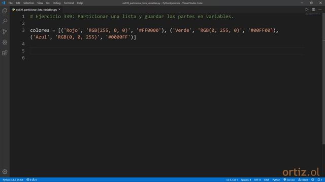 Python - Ejercicio 339: Particionar una Lista y Guardar las Partes en Variables смотреть онлайн