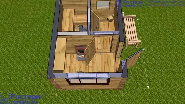 Мобильная баня 3х4 из бруса Б-108 #баня #проект #строительство смотреть онлайн