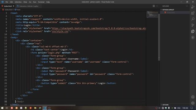 GitHub Copilot create login page in one minute | html смотреть онлайн