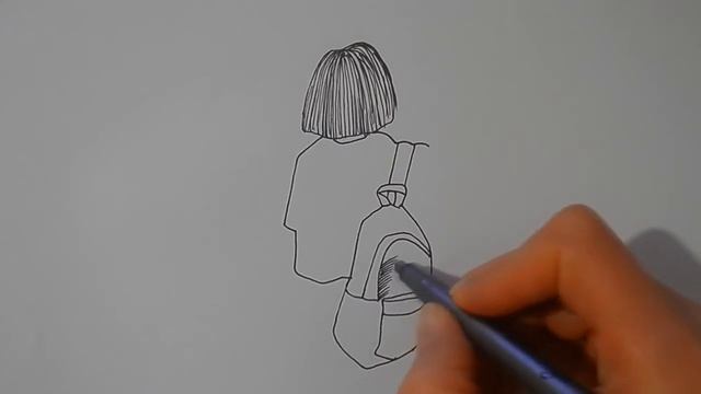 Рисуем ДЕВУШКУ СО СПИНЫ С РЮКЗАКОМ/1037/Draw A GIRL FROM THE BACK WITH A BACKPACK смотреть онлайн