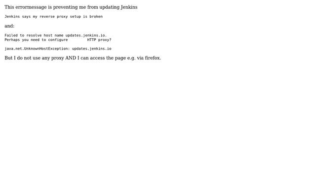 DevOps & SysAdmins: Jenkins says my reverse proxy setup is broken: but there is no proxy смотреть онлайн