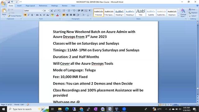 Starting New Batch on Azure Admin with Azure Devops from 3rd June || Contact 9902590140 смотреть онлайн