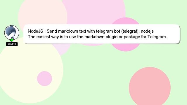 NodeJS : Send markdown text with telegram bot (telegraf), nodejs смотреть онлайн