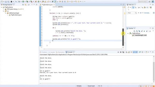 06 - Java Programming (Pig Dice Game) - Forcing The First Roll Of Each Players Turn смотреть онлайн