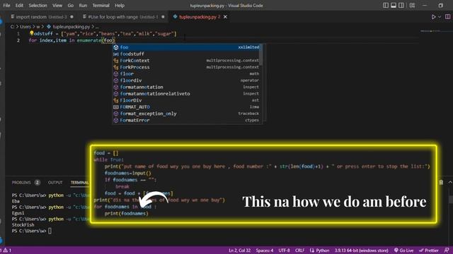 Python no be snake (Class 19)-Many assignment at once with list ,enumerate and random.choice смотреть онлайн