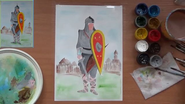 Как нарисовать богатыря. Для детей. Гуашь смотреть онлайн