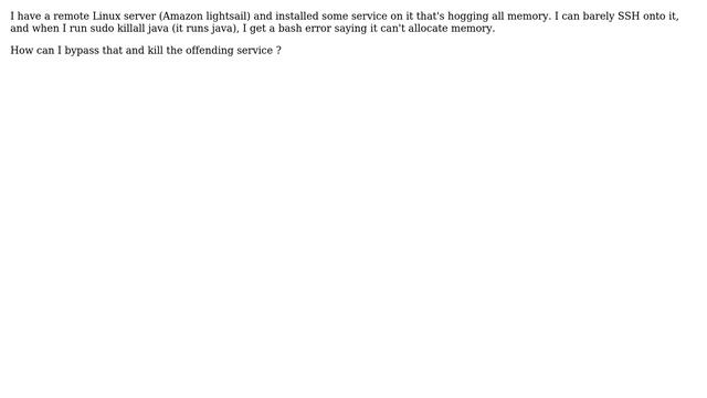 Cannot allocate memory to kill the memory hogger смотреть онлайн