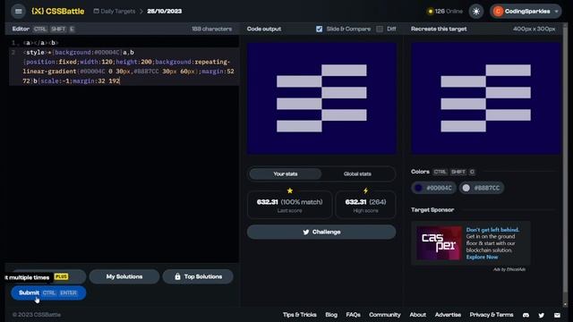 CSS Battle | Daily Targets -100% Solution | 25th October, 2023 смотреть онлайн
