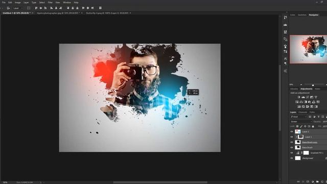 Creative Face Photo Manipulation → Photoshop Tutorial Paint Splash Using Brush смотреть онлайн