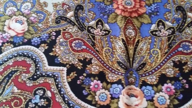 #ПавловопосадскиеПлатки Павловопосадский платок,,Миндаль,,вид 20 смотреть онлайн
