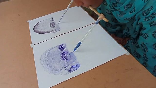 I Draw Portrait With Mouth | 2 Sketch Ek Sath By Noorjehan Artist. #noorjahanartist #multipledrawin смотреть онлайн