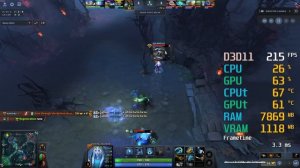 GeForce RTX 3050 -- Intel Core i5-12400F -- Dota 2 FPS Test i5-12400