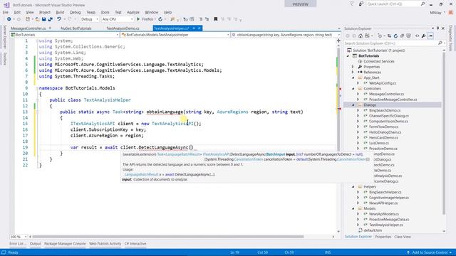 Text Analysis API - 1 | Part - 48 | Using Microsoft Bot Framework, LUIS, and Cognitive Services смотреть онлайн