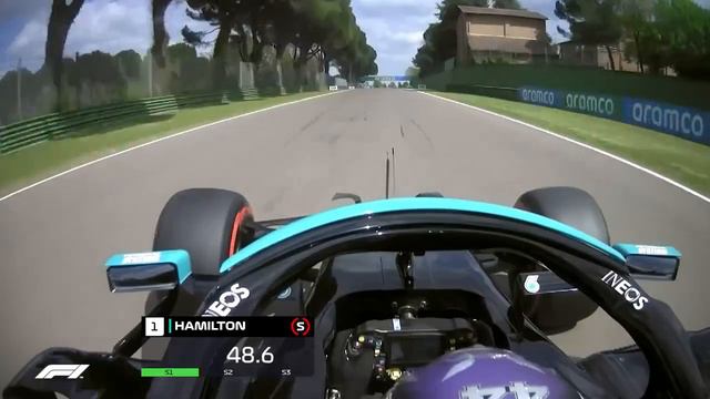 Круг по трассе Имола глазами Льюиса Хэмилтона на Гран-при Эмилия-Романьи 2021 год, который принес