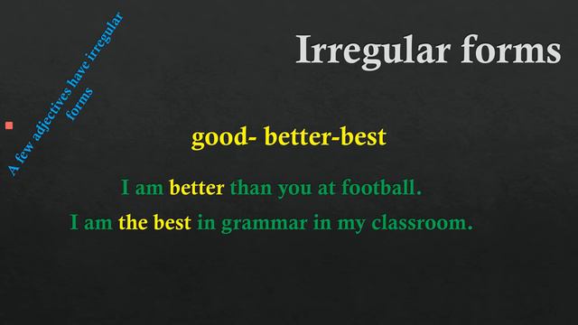 Degrees Of Adjectives. Comparative/superlative/more/less/as...as/Teach English/Learn EnglishAR