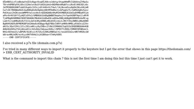 How to Import \*.p7s certificate chain into keystore? смотреть онлайн