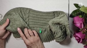 ?Вяжем красивую летнюю женскую кофточку со спущенным рукавом из хлопковой пряжи спицами. Часть 1.