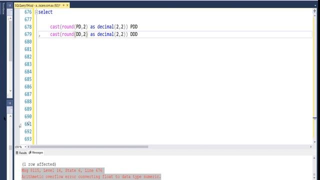 Arithmetic overflow error converting float to data type numeric. смотреть онлайн